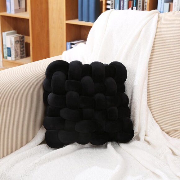 Luxury Home Decor Hand-weave Cushion Wool Knot Throw PillowSmall(13L*11.8W*4.7H) - Picture 9 of 10